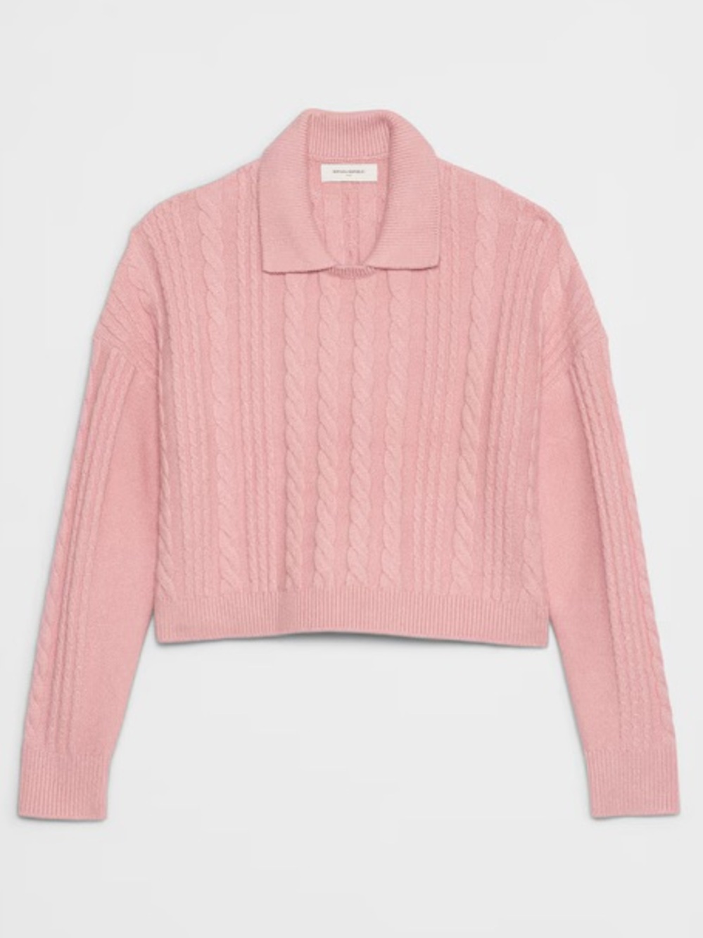 Banana Republic Perfectly Soft Pink Cable Knit Sweater XL